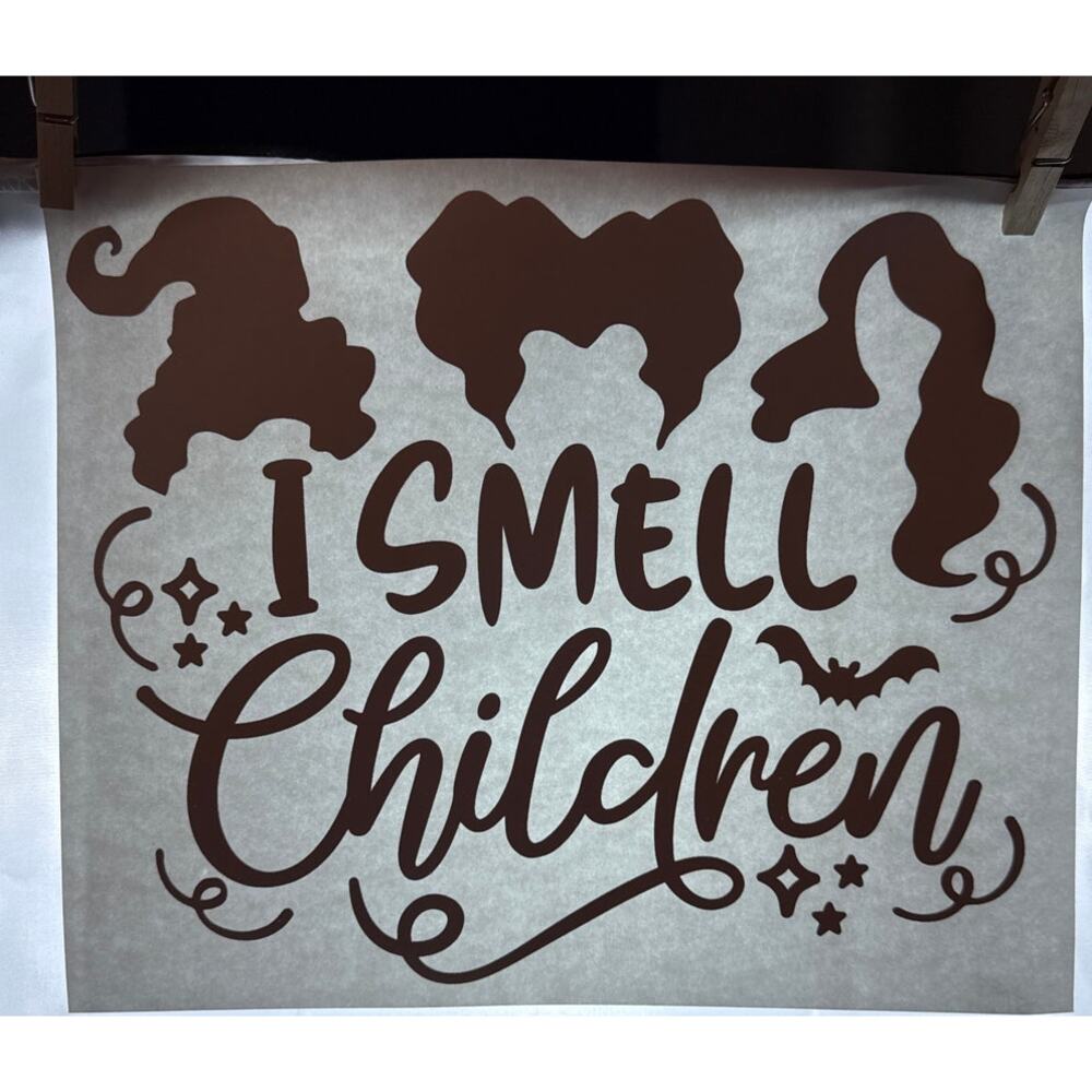 I Smell Children Hocus Pocus Black Heat Transfer Halloween Crafts New Gift